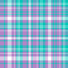 Seamless pattern in delightful light violet, green and white colors for plaid, fabric, textile, clothes, tablecloth and other things. Vector image.