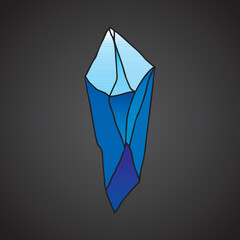 Crystal or natural mineral gemstone. Game UI icon. vector illustration