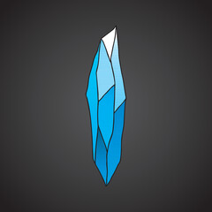 Crystal or natural mineral gemstone. Game UI icon. vector illustration
