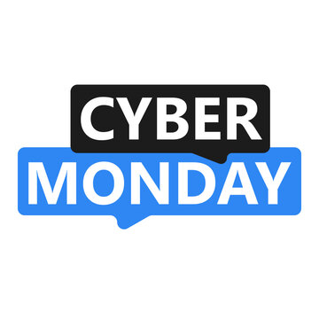 Cyber Monday sale label. Vector illustration