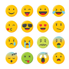 Emoji icons set. Emoticons collection vector illustration