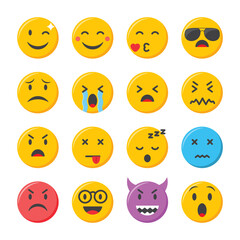 Emoji icons set. Emoticons collection vector illustration