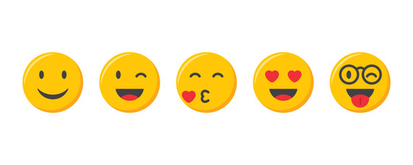 Fototapeta premium Emoji icons set. Emoticons collection vector illustration