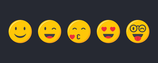 Fototapeta premium Emoji icons set. Emoticons collection vector illustration