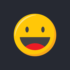 Emoji icon. Happy and smiling Emoticon vector illustration