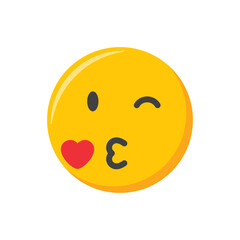Emoji icon. Happy face, in love Emoticon vector illustration
