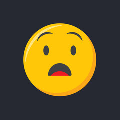 Emoji icon. Shocked face, scared emoticon vector illustration