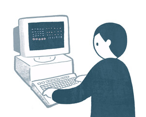 パソコンを操作する人のイラスト