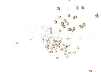 Grãos de soja dispersos