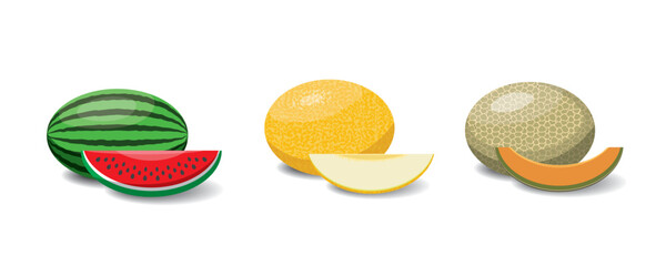 Fruit cartoon set. Vegan organic eco products collection. vector illustration