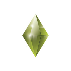 Gem, Precious stone, Game loot UI icon, vector illustration