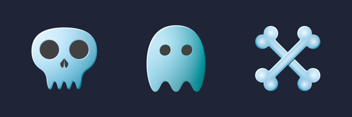 Fototapeta premium Game UI assets set. Gaming user interface death icons collection. vector illustration