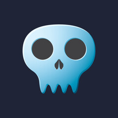 Game UI asset. Gaming user interface skull icon. vector illustration