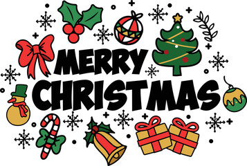 Merry Christmas Card Design Illustration