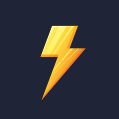 Game UI asset. Gaming user interface lightning icon. vector illustration