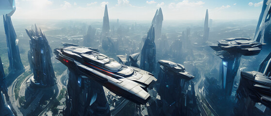 Artistic concept illustration of a smart and innovation city
