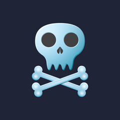 Game UI asset. Gaming user interface skull icon. vector illustration