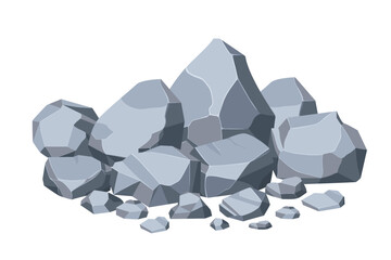 Rock and stones set. Different shape boulder collection. vector illustration