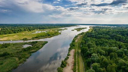 Fototapeta na wymiar Bug river, near the village of Kania Nowa, central Poland
