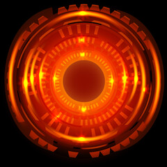 Music concept. Freezelight glowing vinyl on dark background or Turntable playing vinyl with glowing abstract lines concept on dark background.