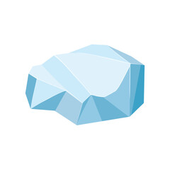 Ice rock boulder. Natural shape stone. vector illustration
