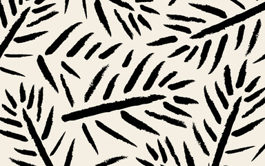 Simple Modern Hand Drawn Vector Art with Abstract leaf. Boho Style Design ideal for Wall Art, Poster, Card, Room Decoration. Minimalist Floral Grunge Art.