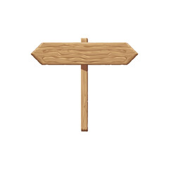 Wood sign. Empty wooden signboard template, vector illustration