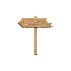 Wood sign. Empty wooden signboard template, vector illustration