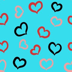 seamless pattern with hearts seamless abstract pattern background fabric design print wrapping paper digital illustration texture wallpaper watercolor paint