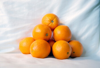 Green apples on a white background