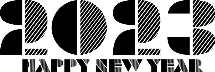 2023 Happy New Year Background Design. 2023 Happy New Year Lettering on white Background. Vector Illustration.