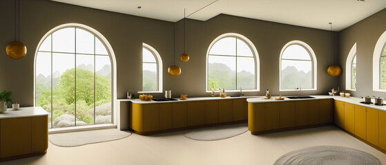 Artistic concept painting of a beautiful kitchen interior