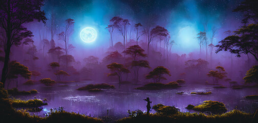 Fototapeta na wymiar Artistic concept painting of a beautiful sci-fi landscape, other planet.