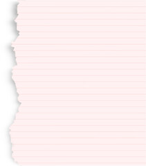Torn paper with shadow. Pastel torn paper sheet. Ripped paper card.