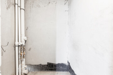 interior of the apartment without decoration in white colors