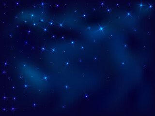 Fototapeta premium Night shining sky star dust vector background. Many celestial stellar particles.