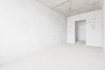 interior of the apartment without decoration in white colors