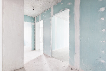 interior of the apartment without decoration in white colors