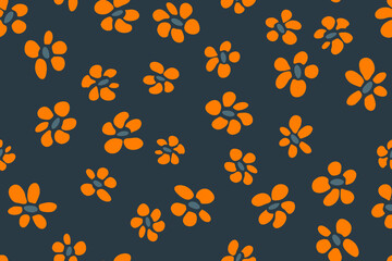 Simple flower seamless pattern vector tissue print design. Rustic floral fashionable fabric print.