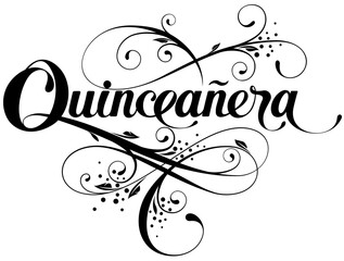 Quinceanera - custom calligraphy text