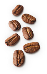 Group of roasted coffee beans