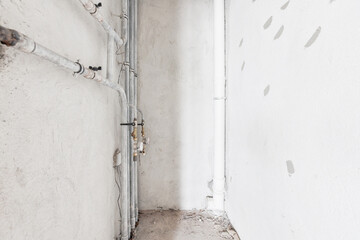 interior of the apartment without decoration in white colors