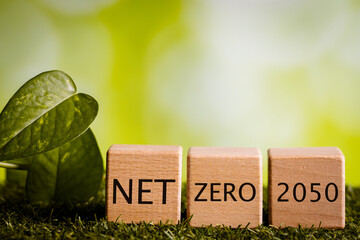 Net zero 2050, Environmental concept, A modern and bold plan to reduce greenhouse gas emissions in...