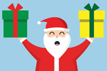 vector santa sharing christmas gifts