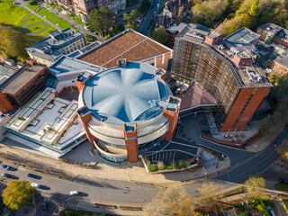 Aerial view of Harrogate Convention Centre and town in North Yorkshire, UK © ImageryBT