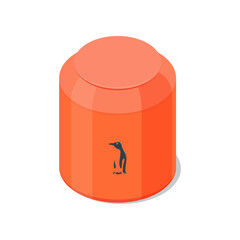 Orange water reservoir. Water tower tank. Orange water tank vector isolated