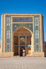 A fragment of the medieval madrasah of Barak Khan close-up. Tashkent, Uzbekistan