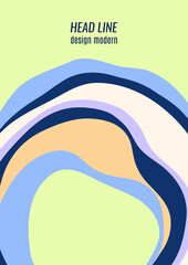 Colored abstract wave round shapes. Design template. Vector illustration