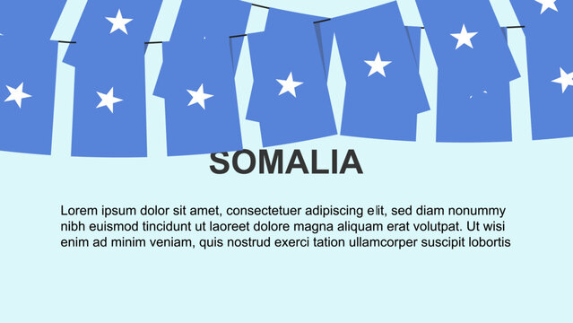 Somalia flags hanging on a rope, celebration and greeting concept, independence day