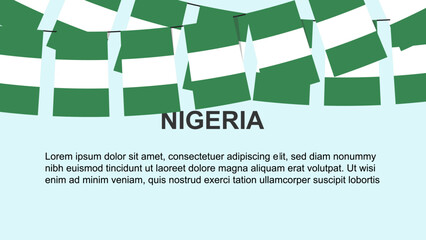 Niger flags hanging on a rope, celebration and greeting concept, independence day